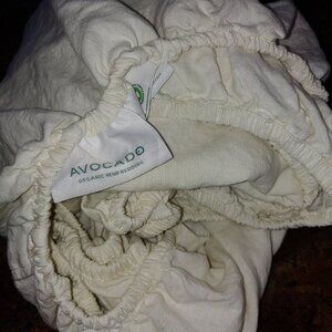 1pc Avocado Split KING Hemp Fitted Off-white Bed Sheet 16"pkts